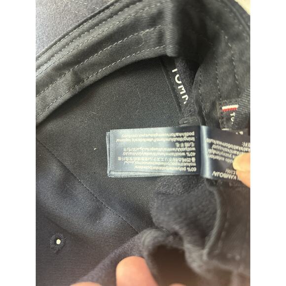 NEW Tommy Hilfiger Men's Navy Blue Corporate Enamel Wool Blend Strapback Cap - Picture 7 of 8